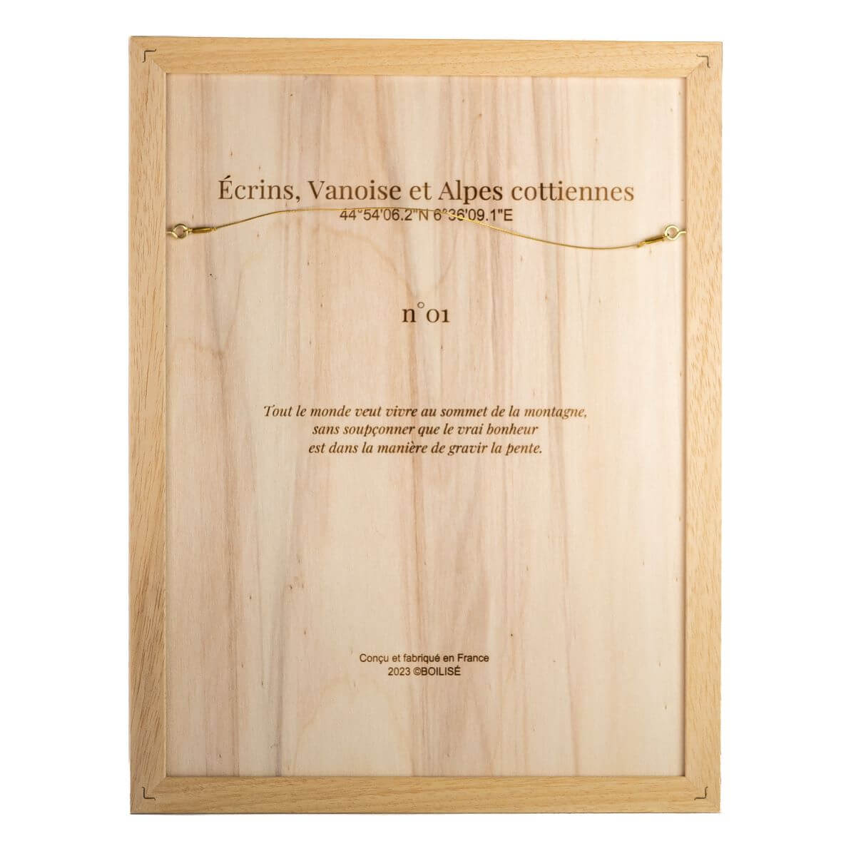 Dos personnalisé de la carte des Écrins, de la Vanoise et des Alpes cottiennes