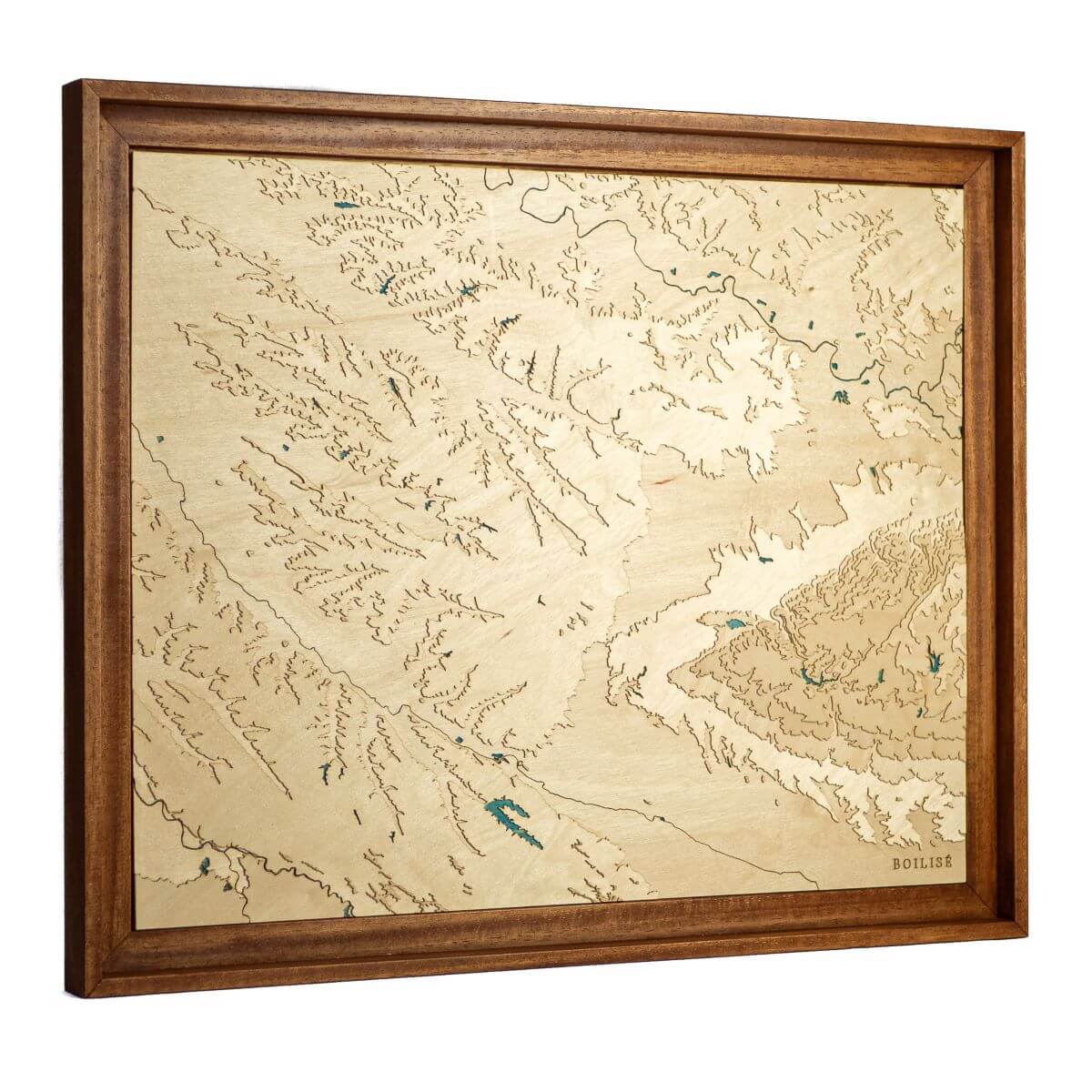 Déco naturelle avec la carte du Lauragais fabriquée en France de manière artisanale