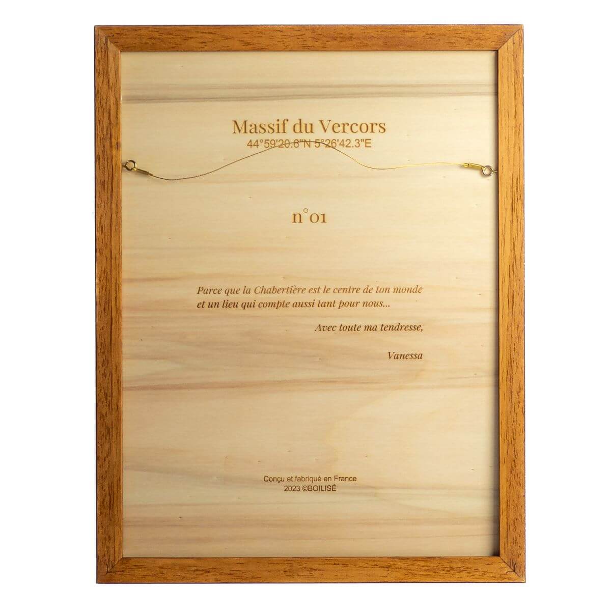 Dos personnalisé de la carte du massif du Vercors