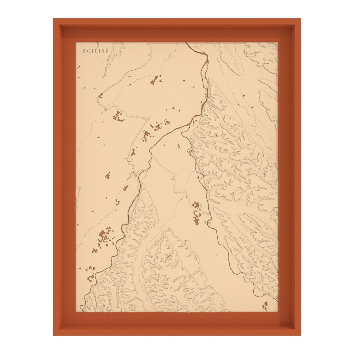Modèle 3D de la carte en bois de la Garonne et l'Ariège