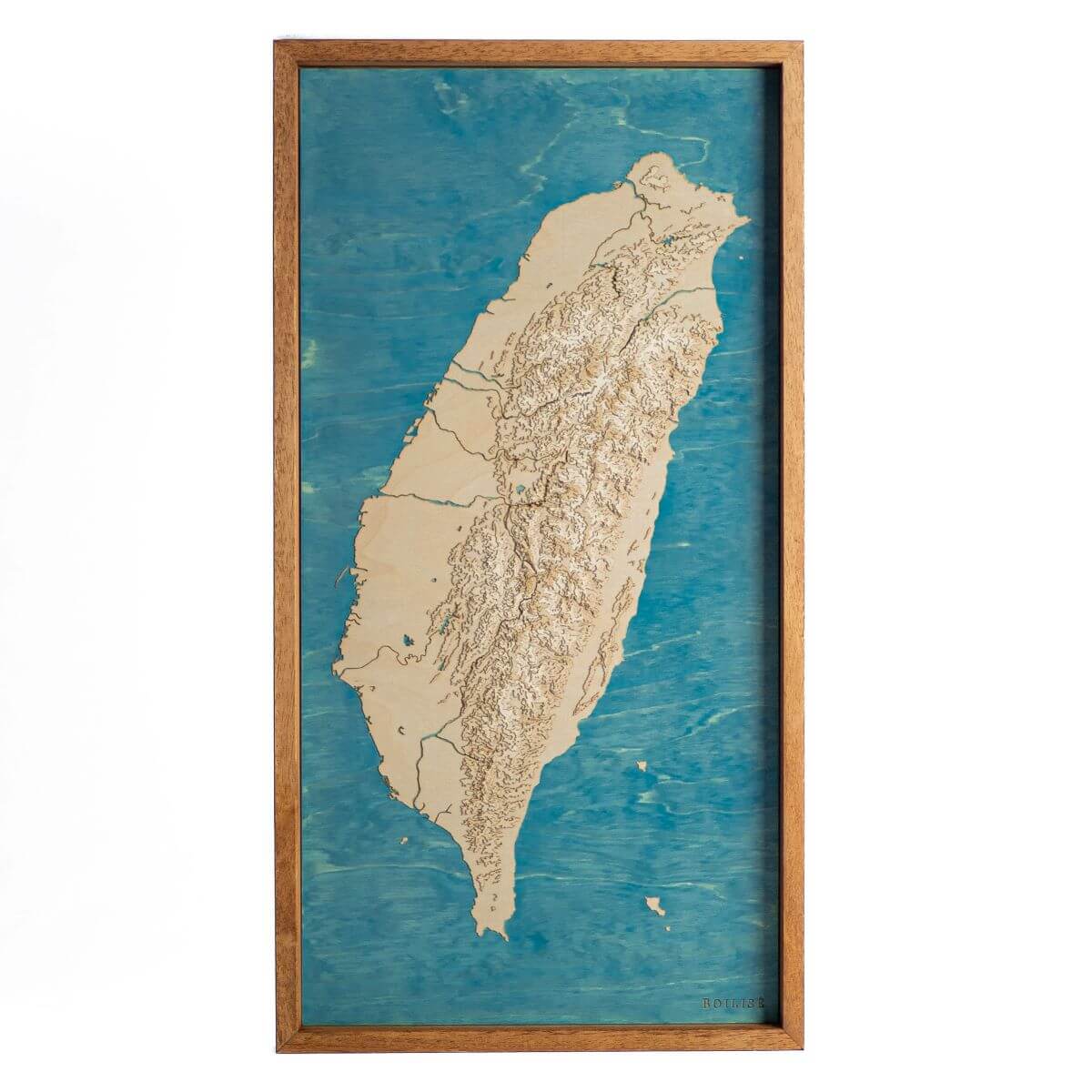 Tableau en bois personnalisé : L'île de Taïwan