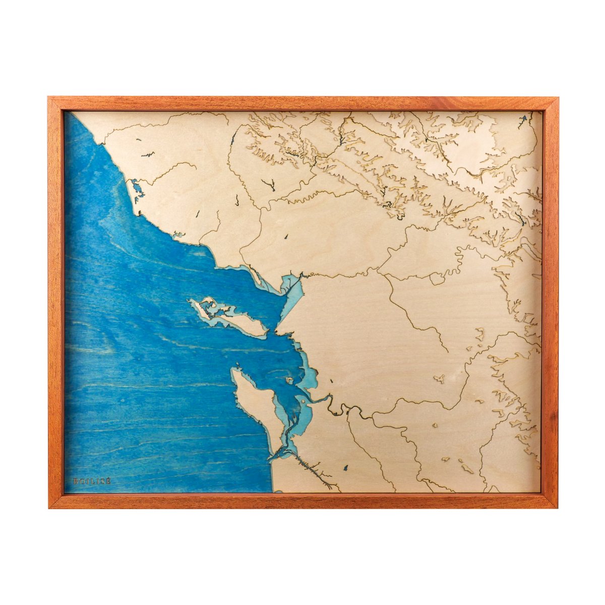 Carte en bois de la Côte Atlantique